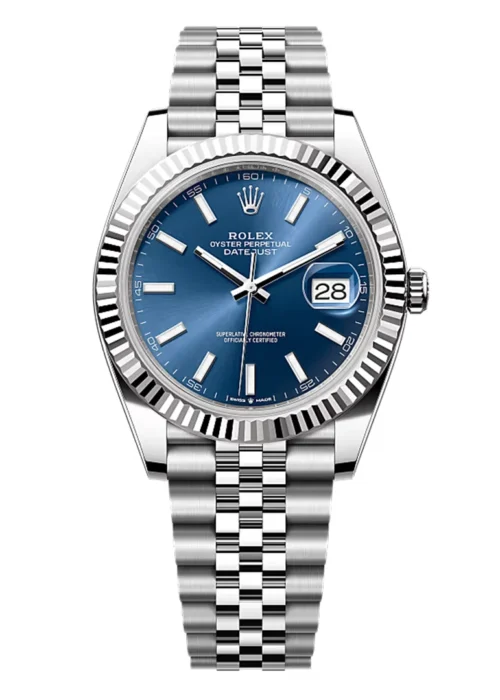 Datejust 41 Blue Sunburst Dial Fluted Bezel Jubilee Ref. 126334