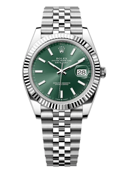 Datejust 41 Mint Green Sunray Dial Fluted Bezel Jubilee Bracelet Men's Watch