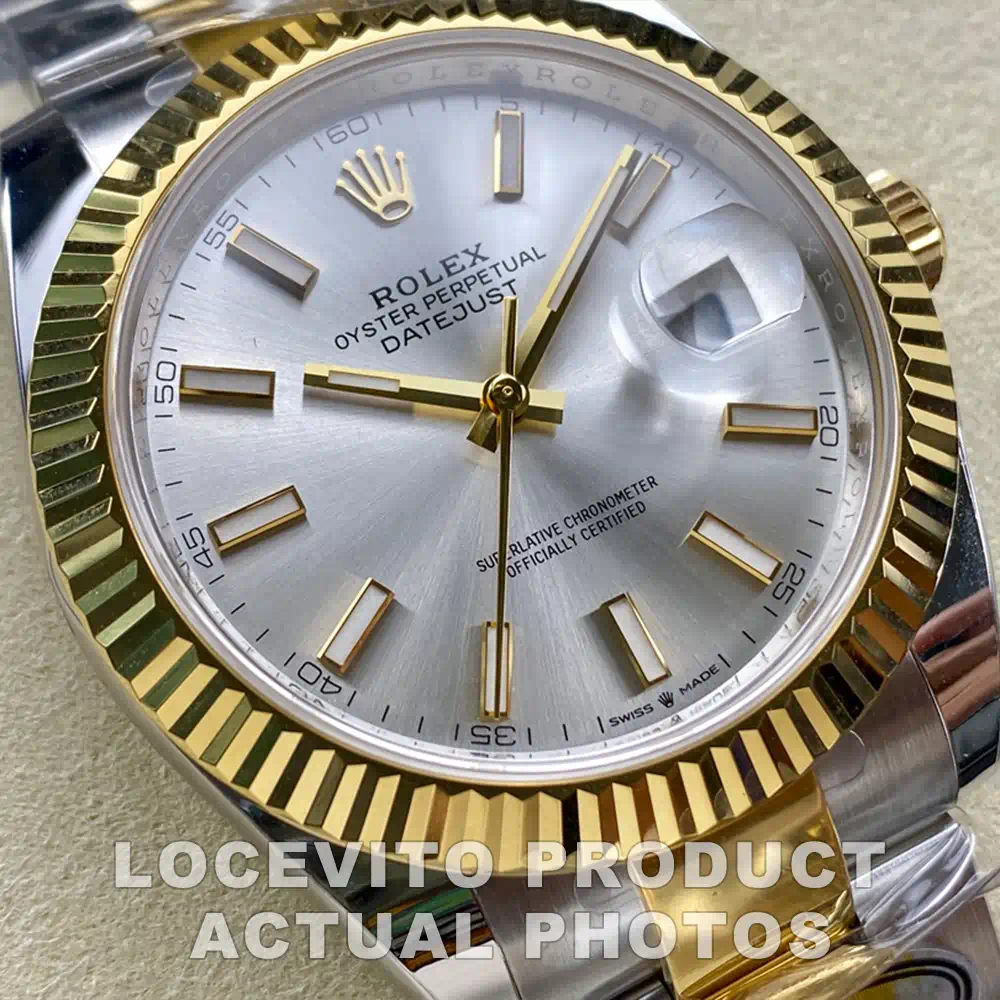 Datejust 41 Silver-Slate Dial Two-Tone Fluted Bezel Oyster Bracelet Men's Watch - Image 3