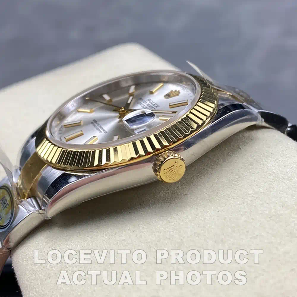 Datejust 41 Silver-Slate Dial Two-Tone Fluted Bezel Oyster Bracelet Men's Watch - Image 4