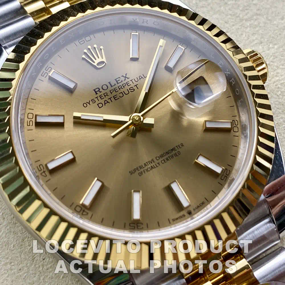Datejust 41 Champagne Dial Two-Tone Fluted Bezel Jubilee Bracelet Classic Luxury Watch - Image 3
