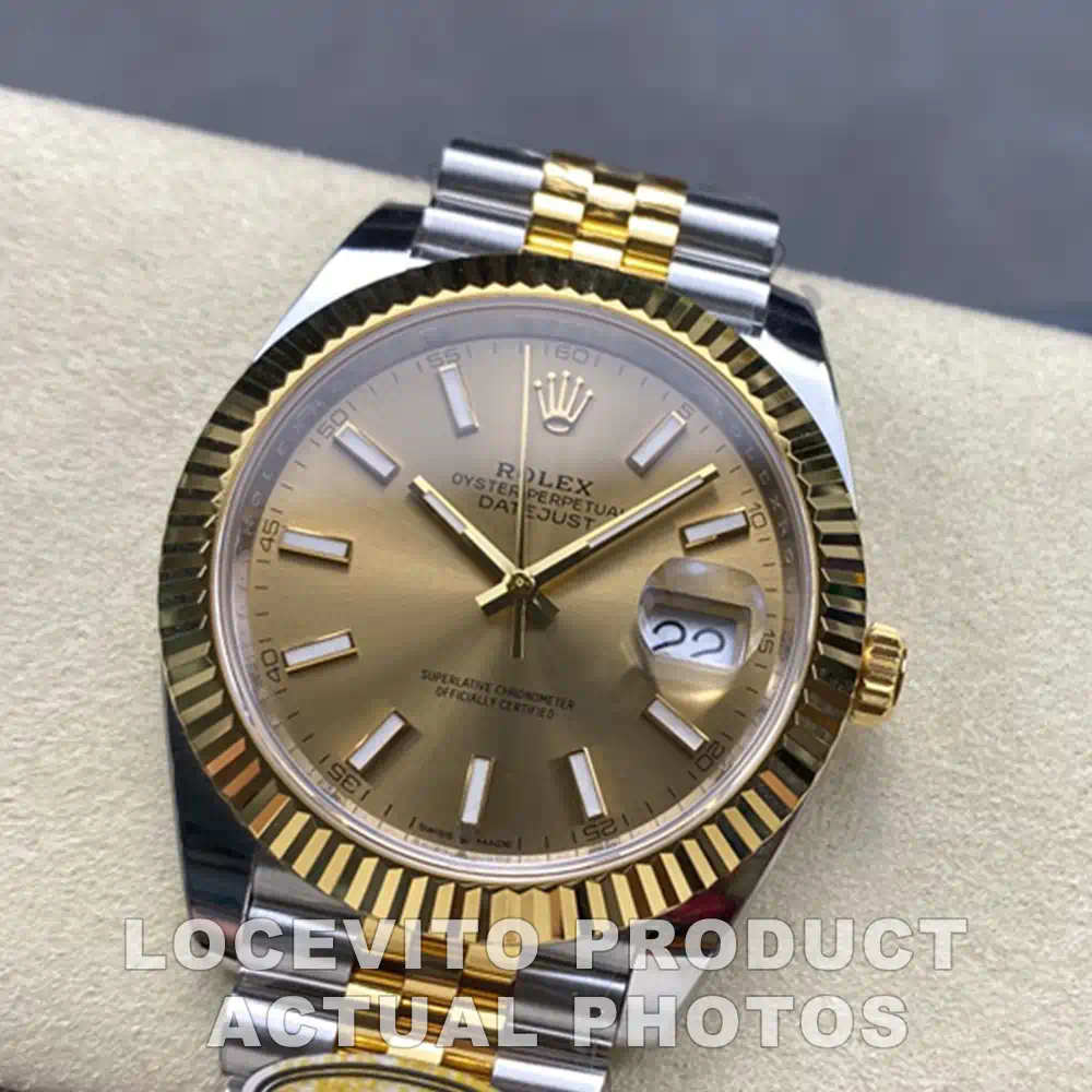 Datejust 41 Champagne Dial Two-Tone Fluted Bezel Jubilee Bracelet Classic Luxury Watch - Image 4