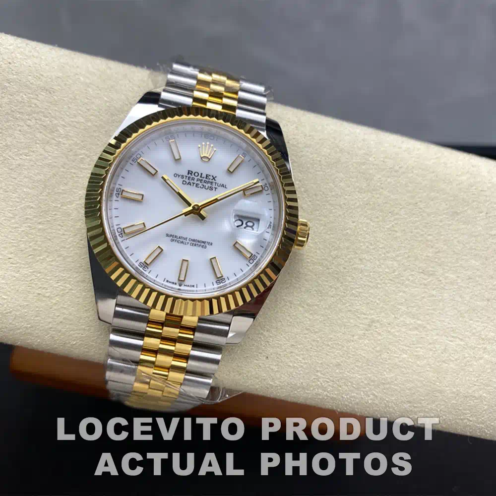 Datejust 41 Two-Tone White Dial Fluted Bezel Jubilee Bracelet Elegant Men's Watch - Image 4