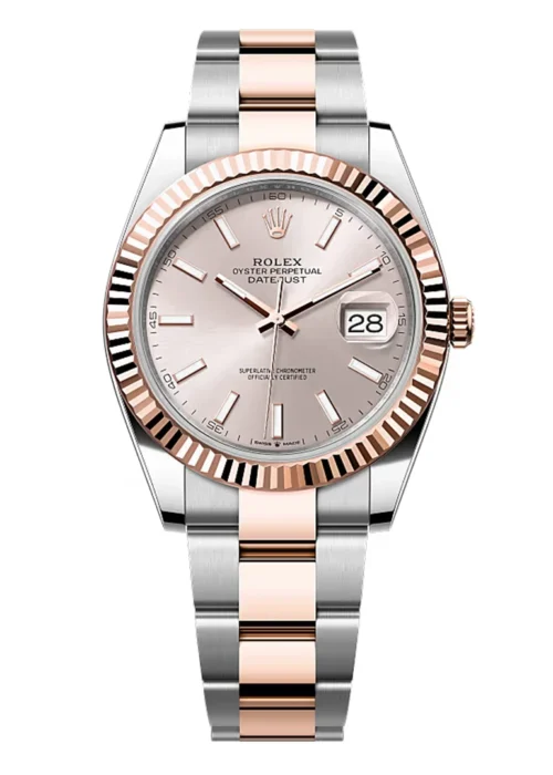 Datejust 41 Sundust Dial Rose Gold Tone Fluted Bezel Oyster Bracelet