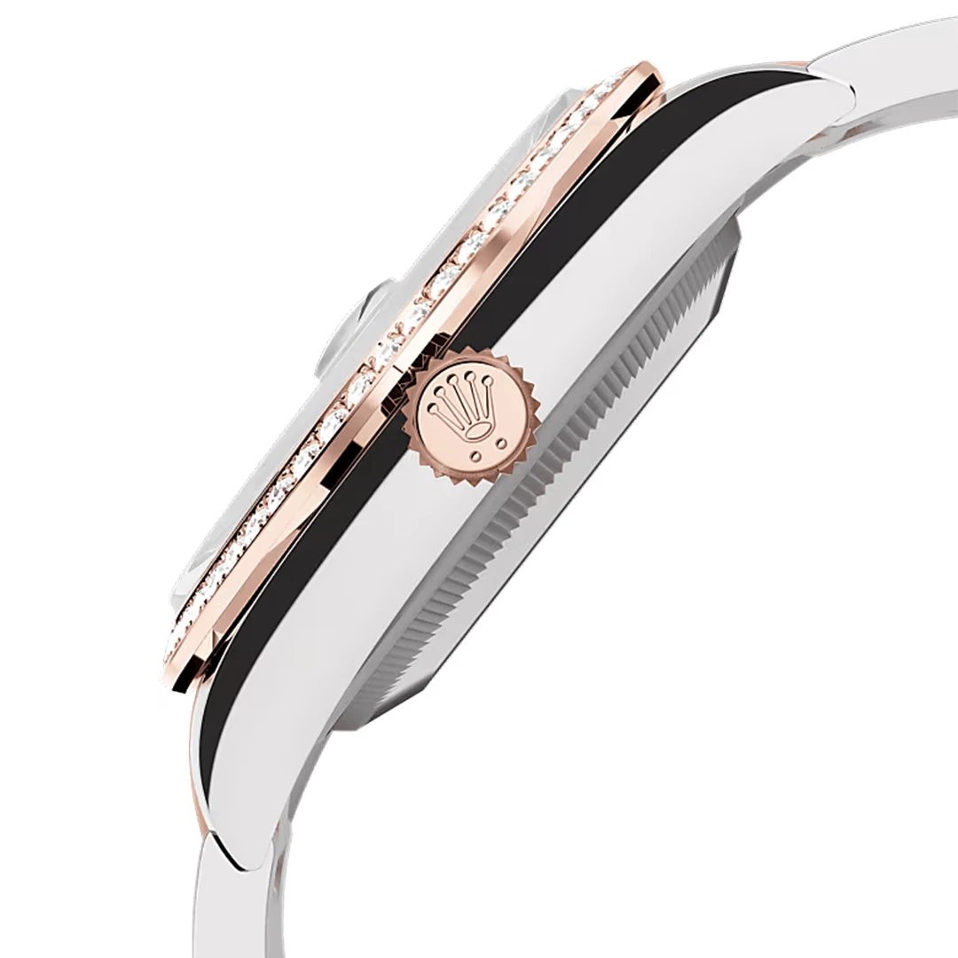 Datejust 36 Chocolate Dial Diamond Bezel Rose Gold Tone Oyster Bracelet Classic Watch - Image 2