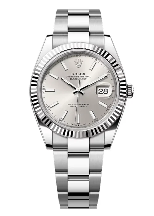 Datejust 41 Silver Dial Fluted Bezel Stainless Steel Jubilee Bracelet Men's Business Watch