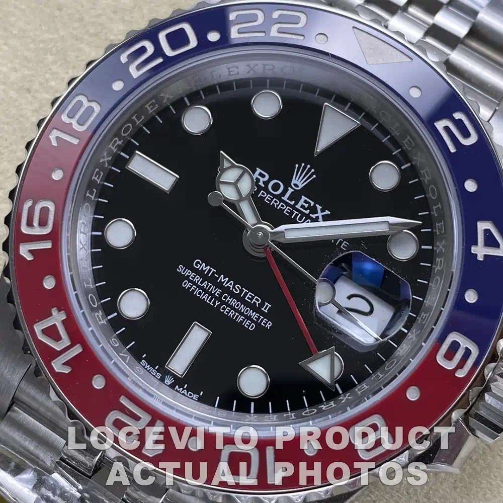 GMT-Master II 40mm Red and Blue Ceramic Bezel Jubilee Bracelet Travel Style Watch - Image 3