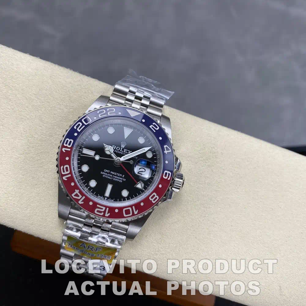 GMT-Master II 40mm Red and Blue Ceramic Bezel Jubilee Bracelet Travel Style Watch - Image 4