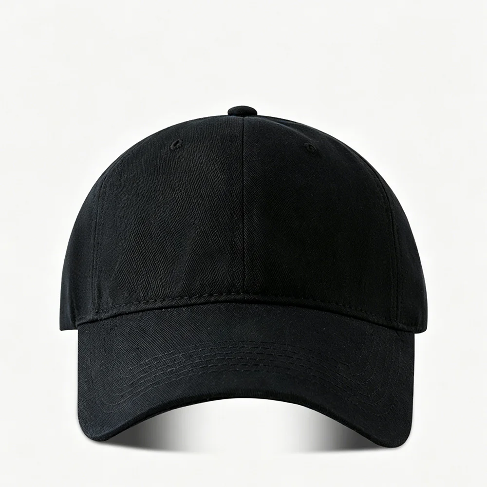 Classic Cotton Baseball Cap of Various colours -Black - Adjustable Snapback, Solid Color Everyday Hat