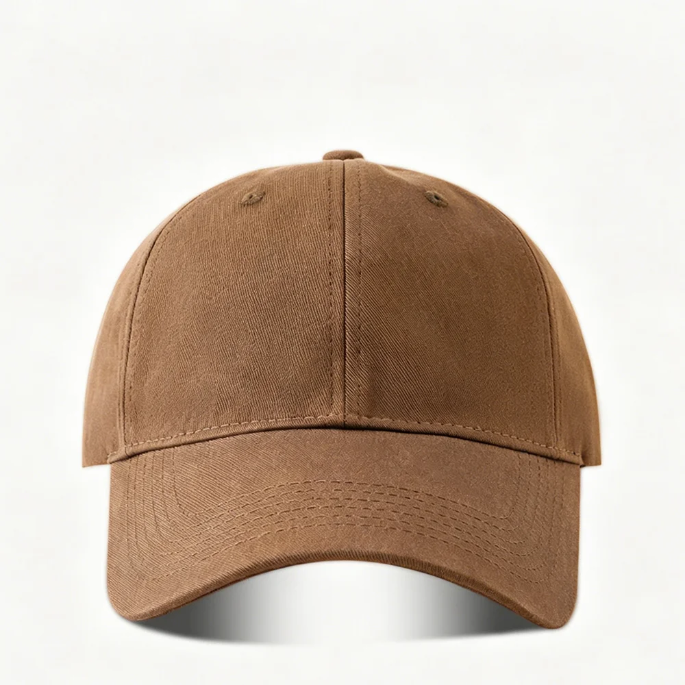 Classic Cotton Baseball Cap of Various colours -Light Brown - Adjustable Snapback, Solid Color Everyday Hat