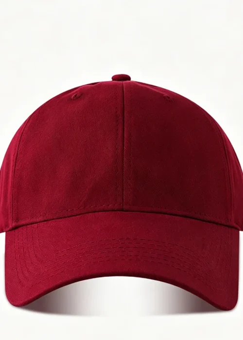 Classic Cotton Baseball Cap of Various colours -Dark Red - Adjustable Snapback, Solid Color Everyday Hat
