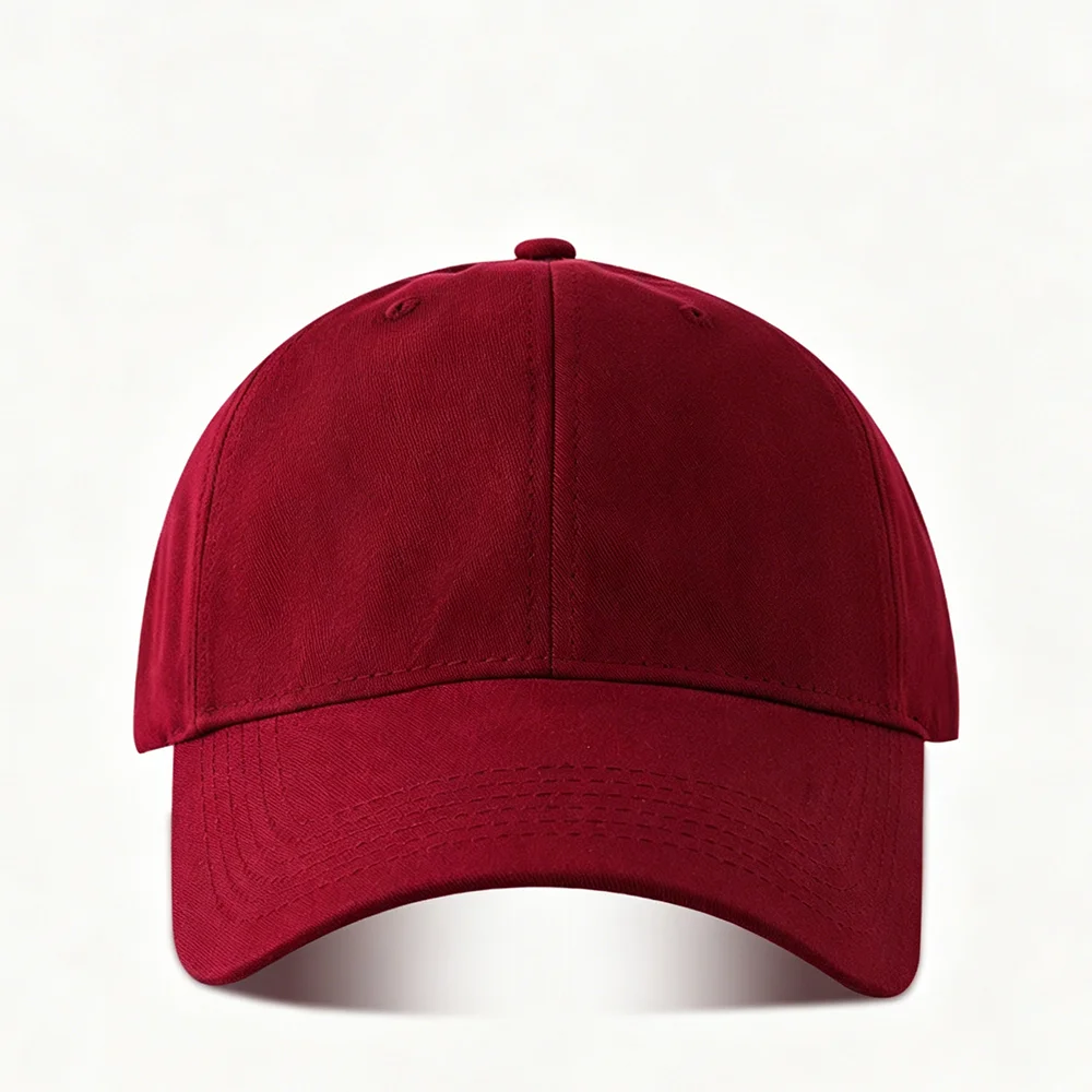 Classic Cotton Baseball Cap of Various colours -Dark Red - Adjustable Snapback, Solid Color Everyday Hat