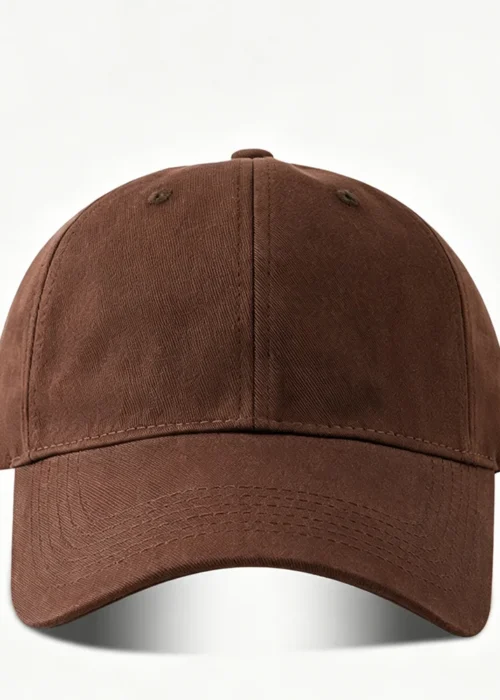 Classic Cotton Baseball Cap of Various colours -Brown - Adjustable Snapback, Solid Color Everyday Hat