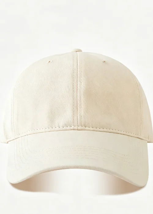 Classic Cotton Baseball Cap of Various colours -White - Adjustable Snapback, Solid Color Everyday Hat